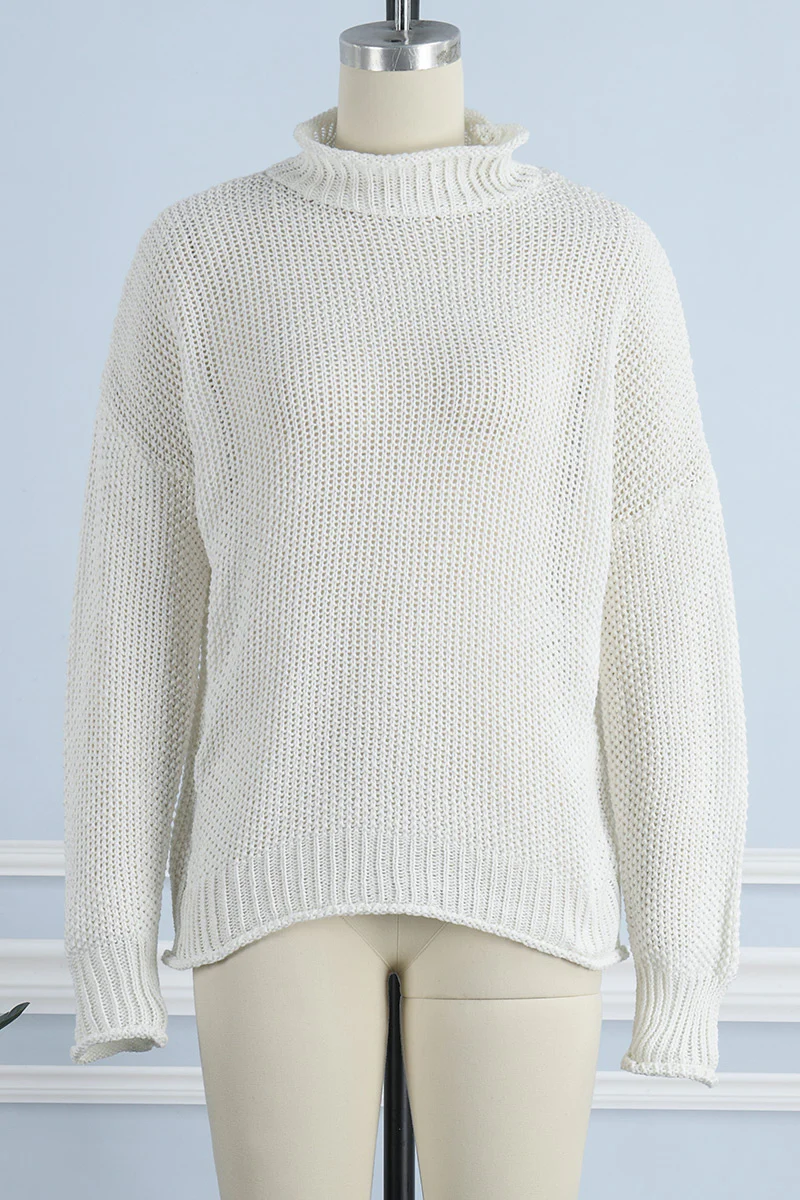 Fashion Casual Solid Patchwork Turtleneck Sweaters(14 Colors) - Deanwangkt