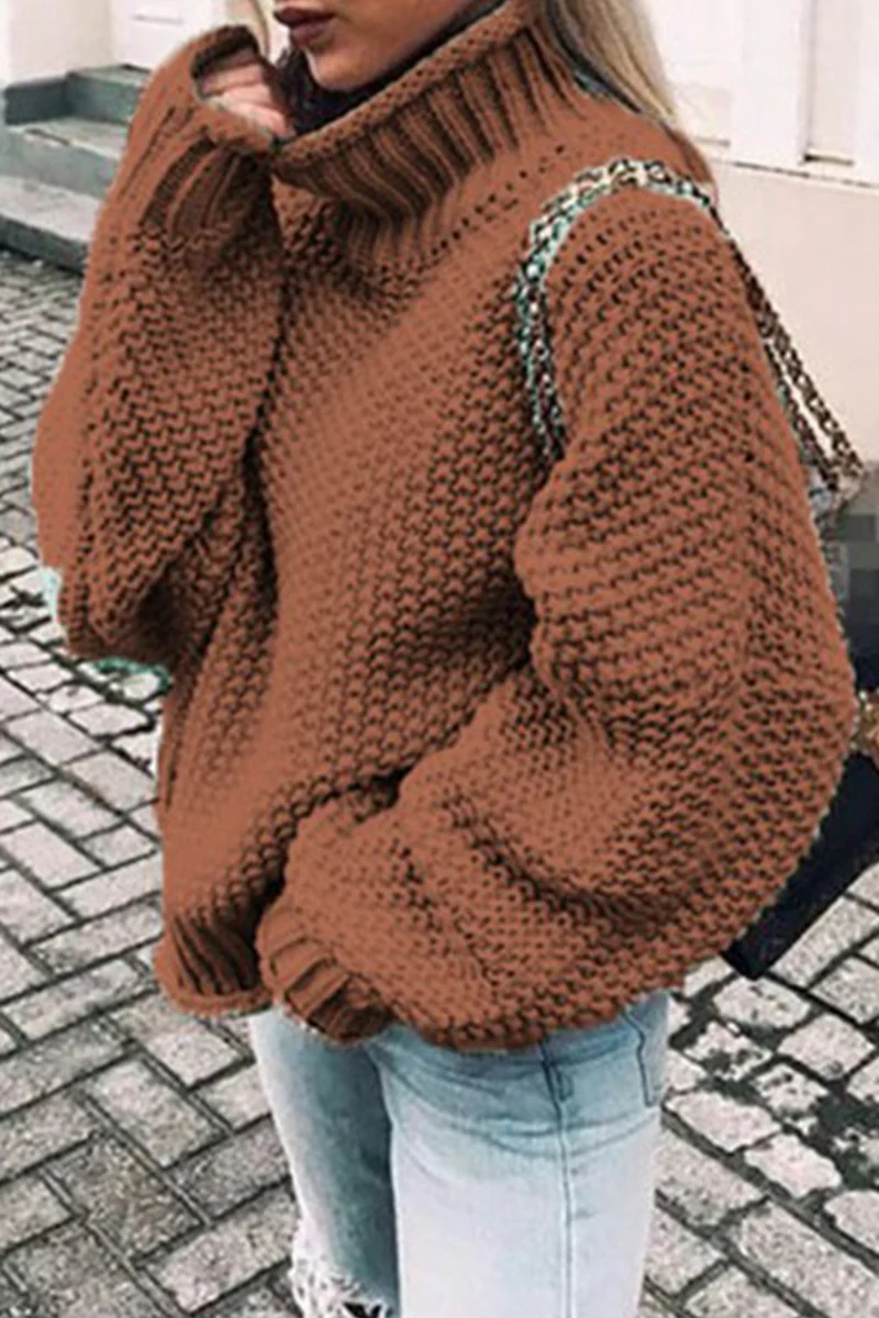 Fashion Casual Solid Patchwork Turtleneck Sweaters(14 Colors) - Deanwangkt