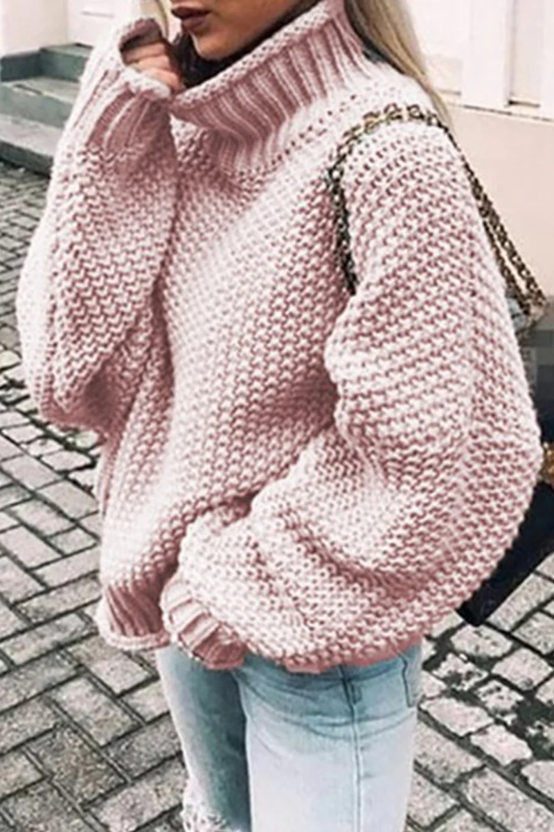 Fashion Casual Solid Patchwork Turtleneck Sweaters(14 Colors) - Deanwangkt