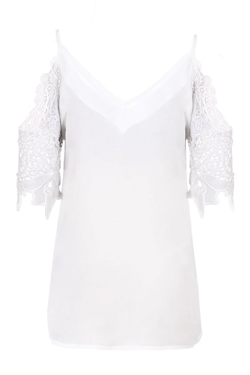 Fashion Casual Solid Patchwork V Neck Blouses - Deanwangkt