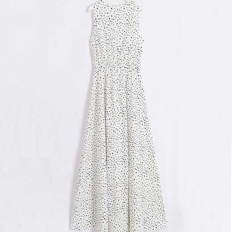 Florcoo V Neck Dot Printed Floor Length Dress(3 Colors) - Deanwangkt
