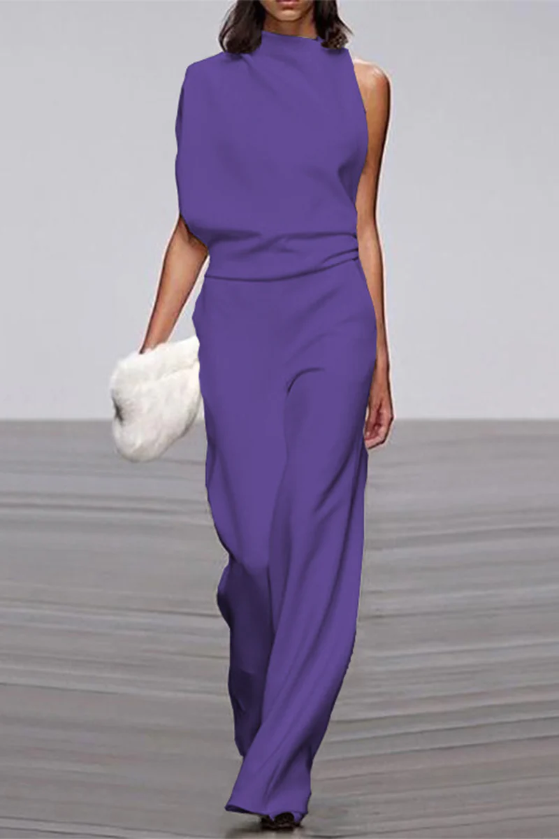 Casual Solid Patchwork Half A Turtleneck Boot Cut Jumpsuits(12 Colors) - Deanwangkt