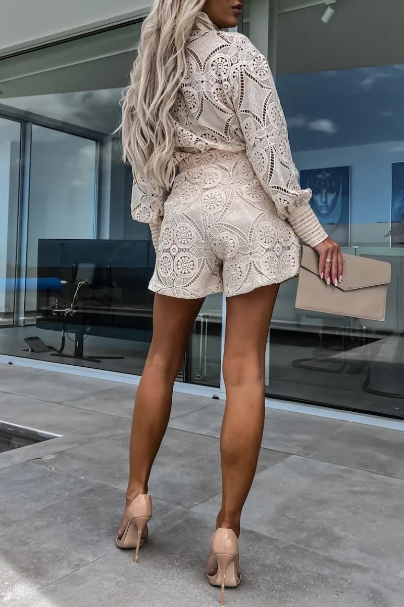 Casual Solid Buckle Mandarin Collar Long Sleeve Two Pieces(3 Colors) - Deanwangkt