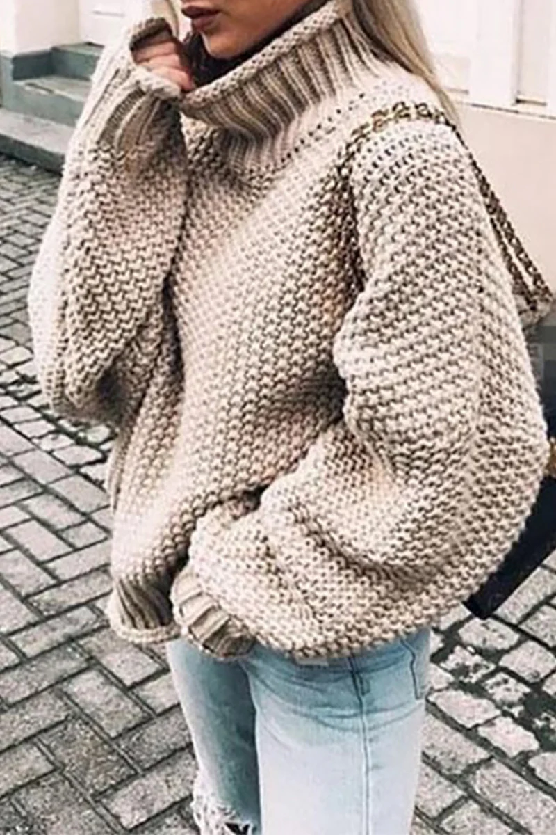 Fashion Casual Solid Patchwork Turtleneck Sweaters(14 Colors) - Deanwangkt