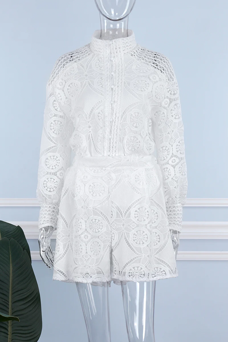 Casual Solid Buckle Mandarin Collar Long Sleeve Two Pieces(3 Colors) - Deanwangkt