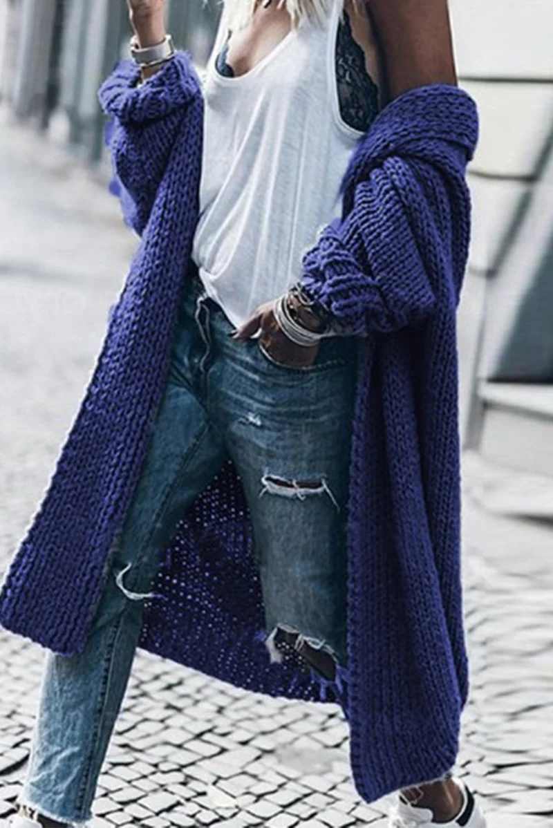 Casual Solid Patchwork Cardigan Collar Sweaters(5 colors) - Deanwangkt