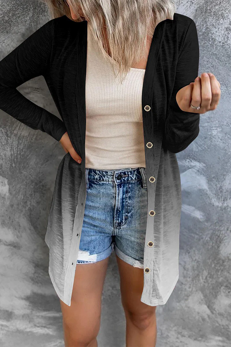 Street Print Patchwork Cardigan Collar Outerwear(8 Colors) - Deanwangkt