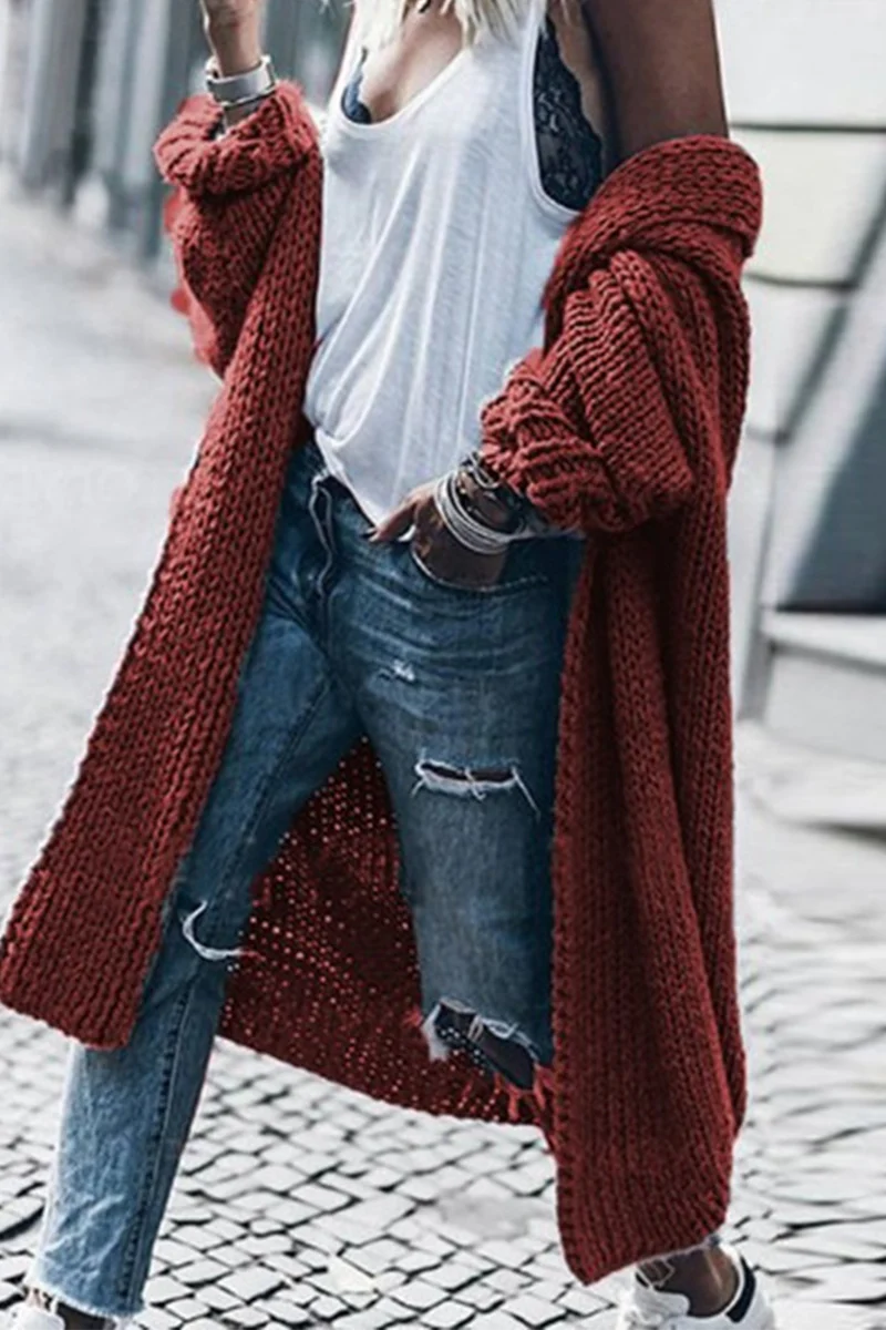 Casual Solid Patchwork Cardigan Collar Sweaters(5 colors) - Deanwangkt