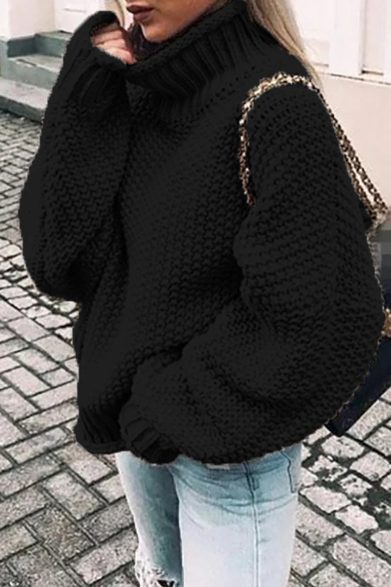 Fashion Casual Solid Patchwork Turtleneck Sweaters(14 Colors) - Deanwangkt