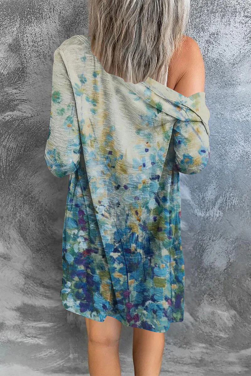 Street Print Patchwork Cardigan Collar Outerwear(8 Colors) - Deanwangkt