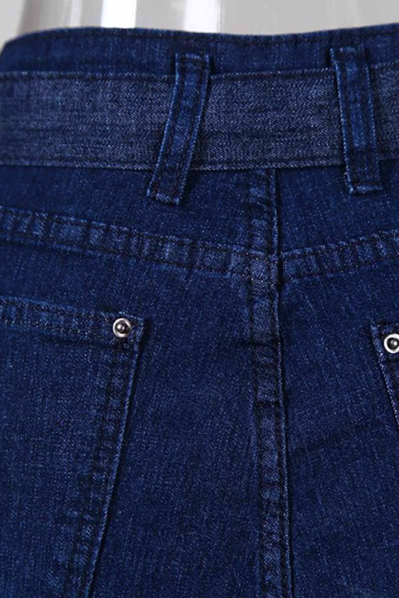 Florcoo Denim High Waist Bell-Bottom Jeans - Deanwangkt