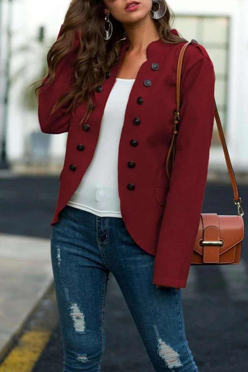 Florcoo Casual Buttons Design Long Sleeve Coat(3 Colors Extra Offer) - Deanwangkt