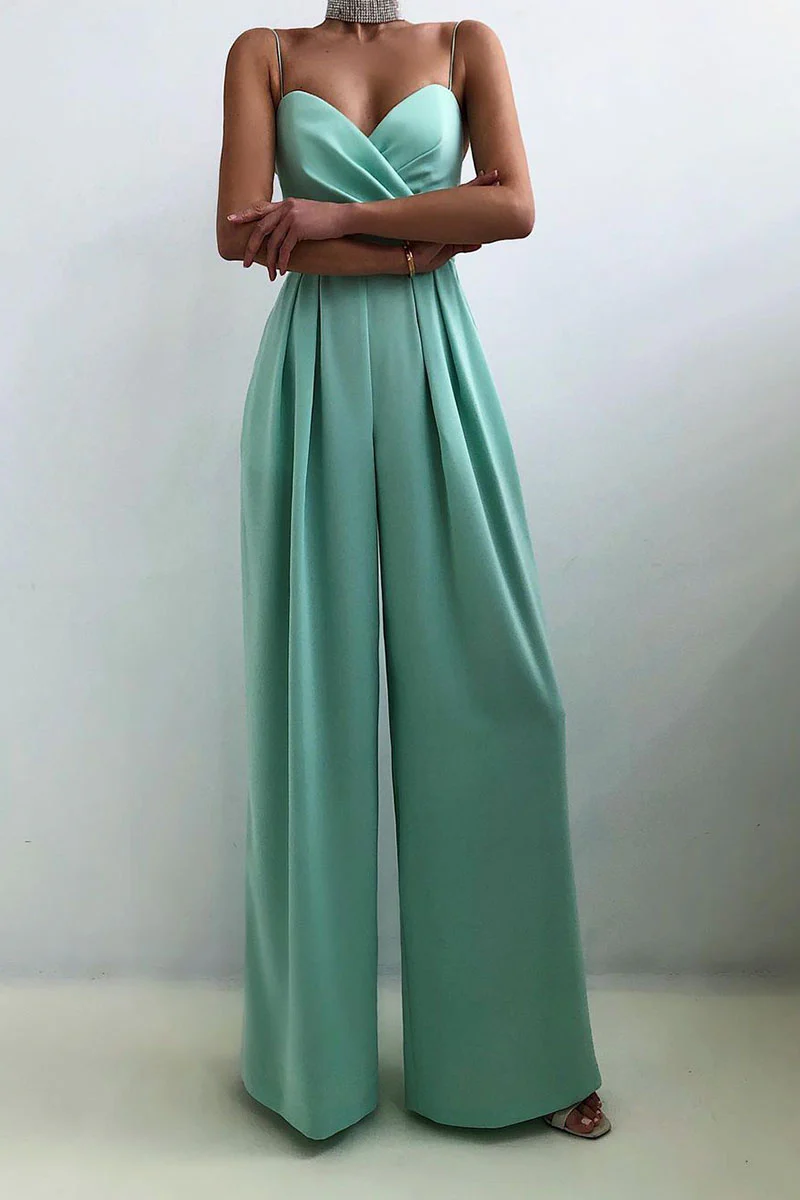 Fashion Casual Solid Patchwork V Neck Loose Jumpsuits(6 Colors) - Deanwangkt