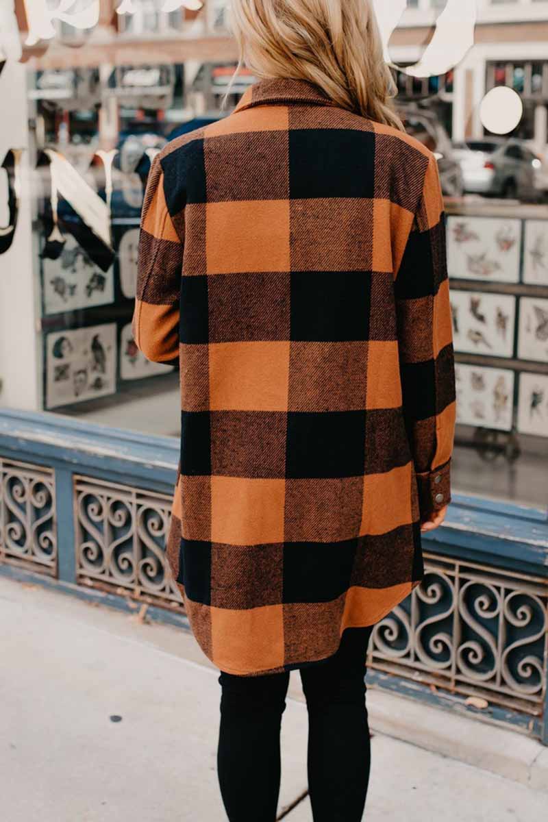 Florcoo Contrast Plaid Coat - Deanwangkt