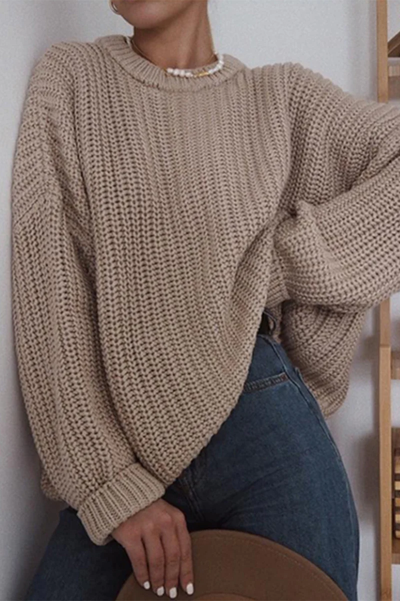 Casual Solid O Neck Sweaters(5 Colors) - Deanwangkt