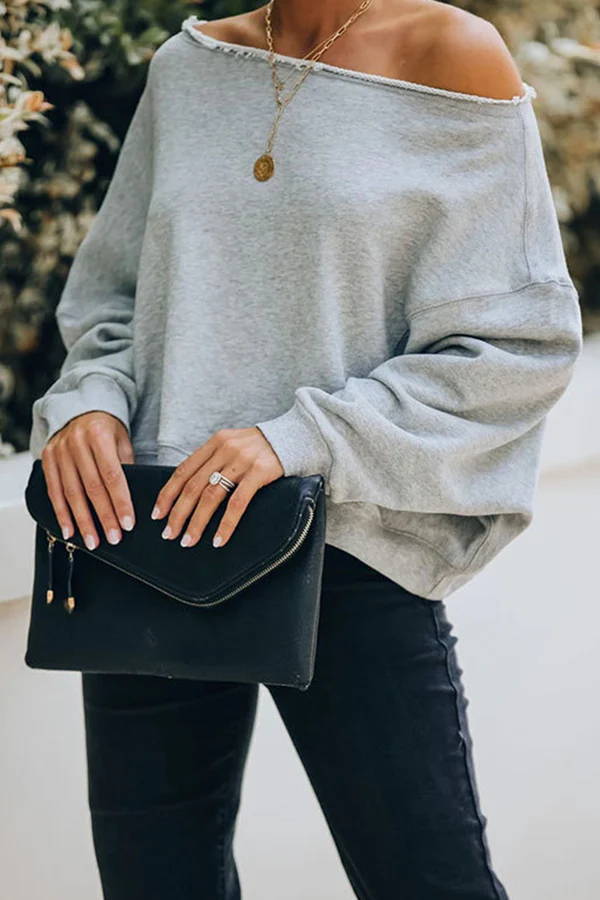 Casual Elegant Solid Patchwork Fold Off the Shoulder Hoodies - Deanwangkt