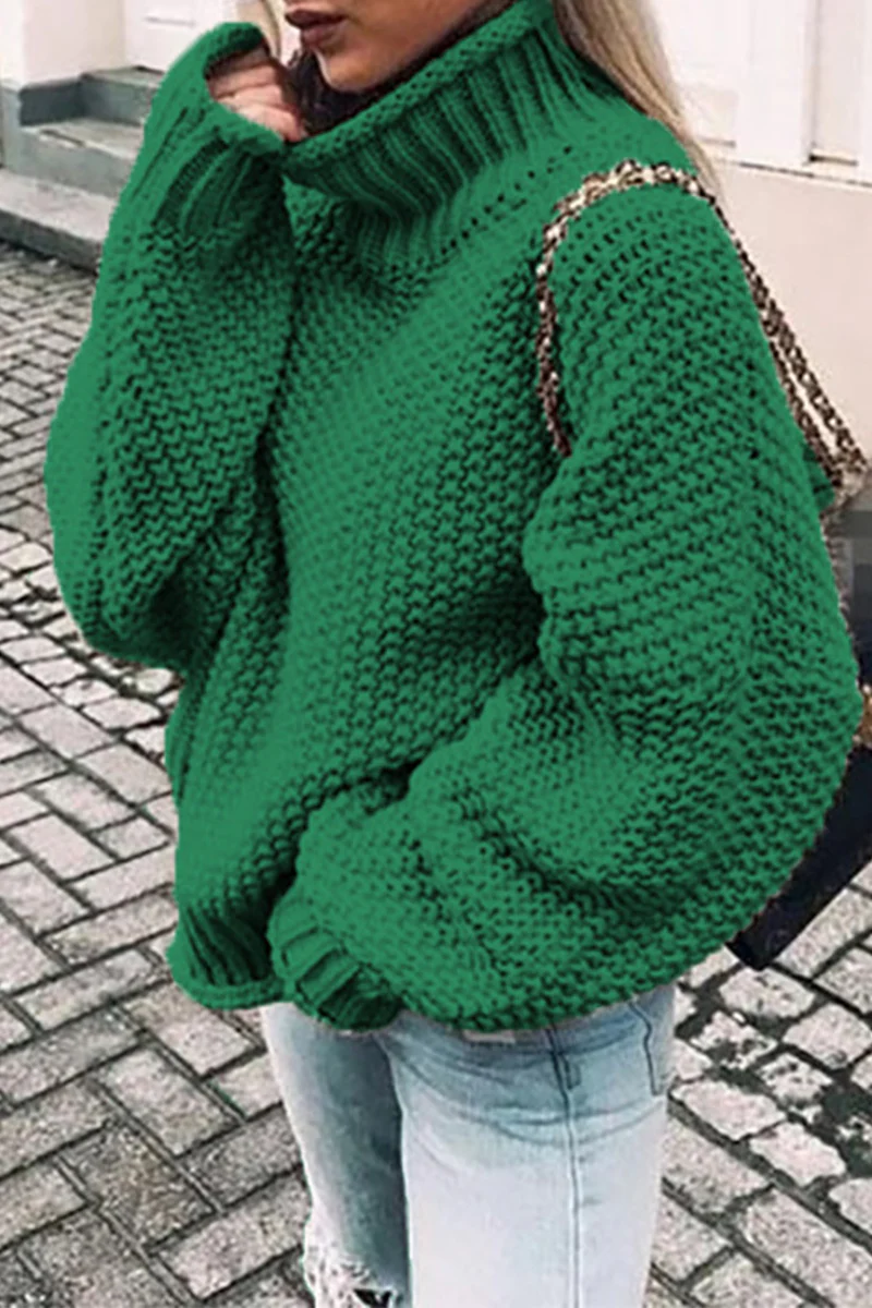 Fashion Casual Solid Patchwork Turtleneck Sweaters(14 Colors) - Deanwangkt