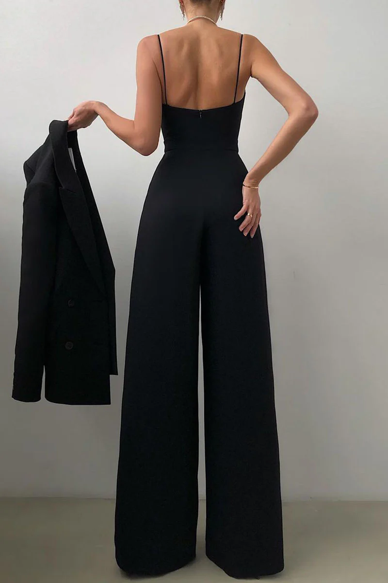 Fashion Casual Solid Patchwork V Neck Loose Jumpsuits(6 Colors) - Deanwangkt