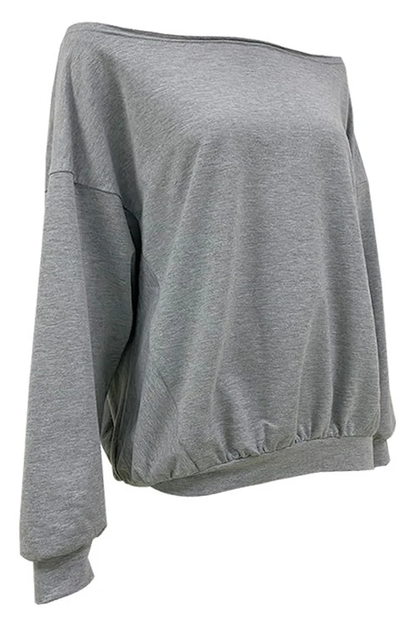 Casual Elegant Solid Patchwork Fold Off the Shoulder Hoodies - Deanwangkt