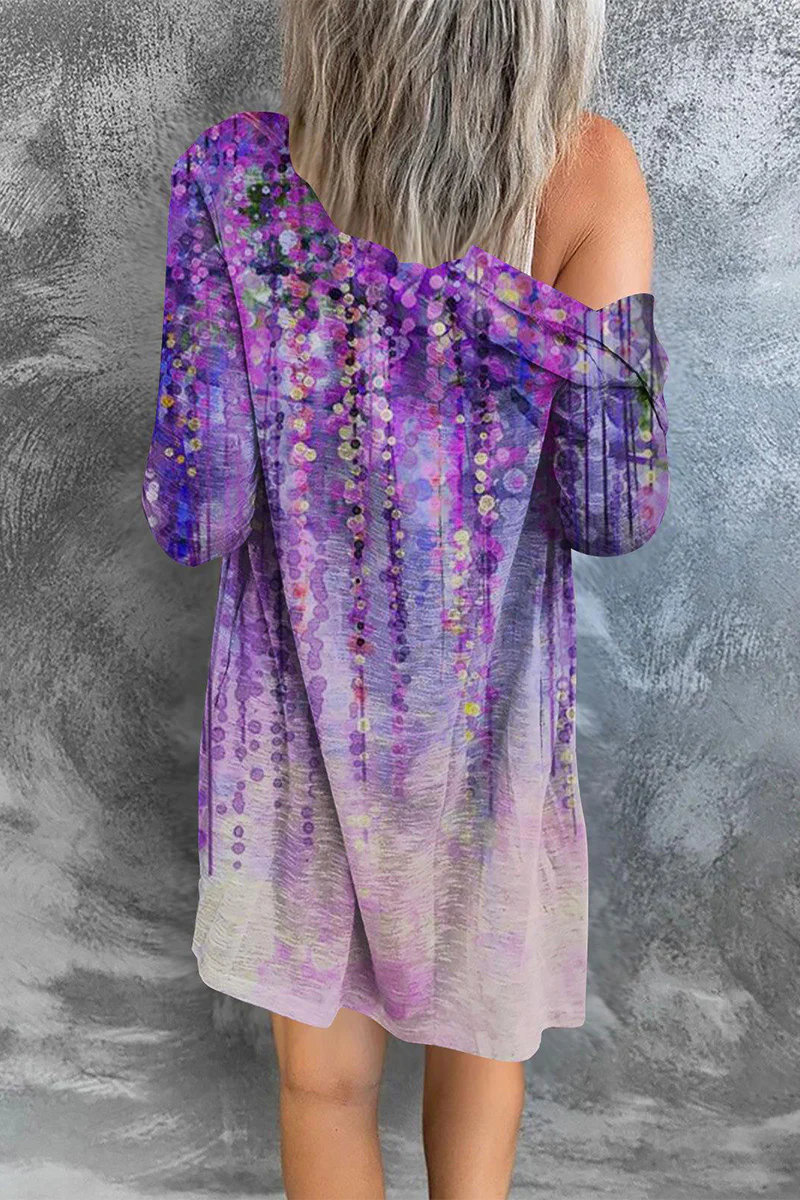 Street Print Patchwork Cardigan Collar Outerwear(8 Colors) - Deanwangkt