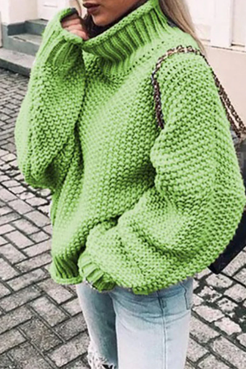 Fashion Casual Solid Patchwork Turtleneck Sweaters(14 Colors) - Deanwangkt