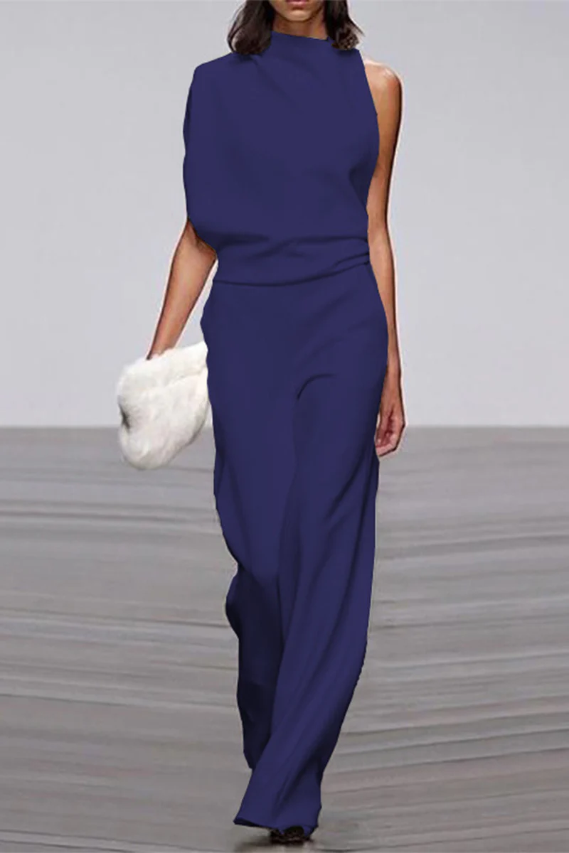 Casual Solid Patchwork Half A Turtleneck Boot Cut Jumpsuits(12 Colors) - Deanwangkt