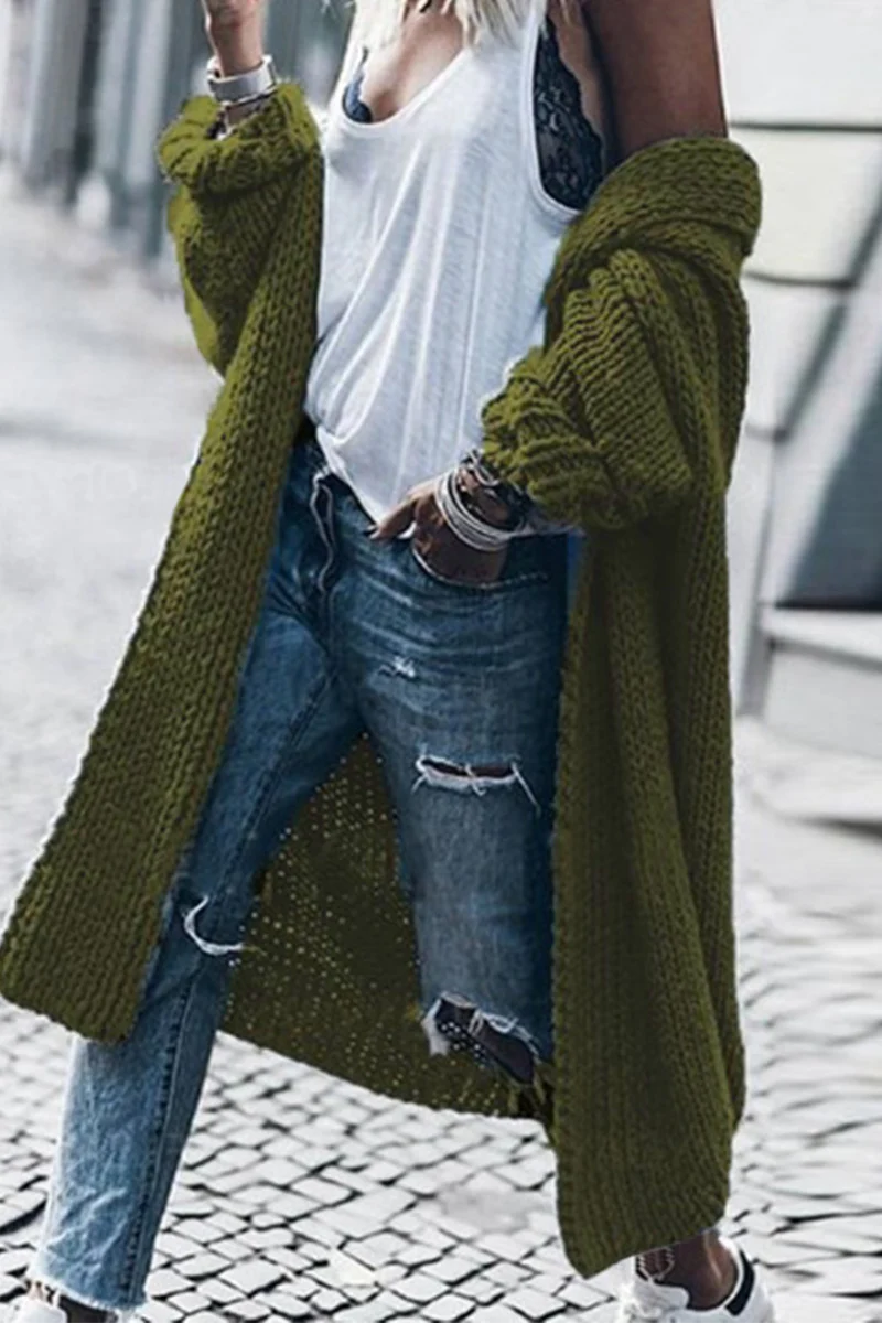 Casual Solid Patchwork Cardigan Collar Sweaters(5 colors) - Deanwangkt