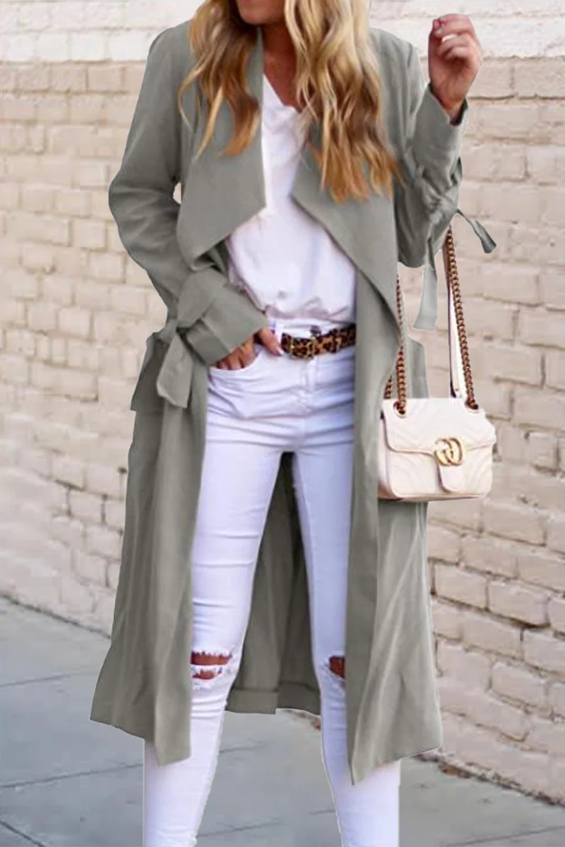 British Style Solid Frenulum Outerwear(6 Colors) - Deanwangkt