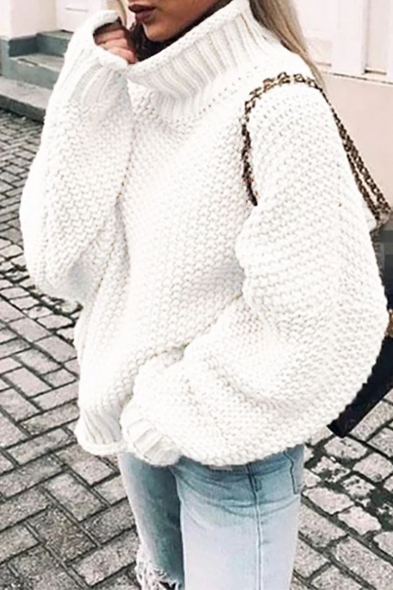 Fashion Casual Solid Patchwork Turtleneck Sweaters(14 Colors) - Deanwangkt