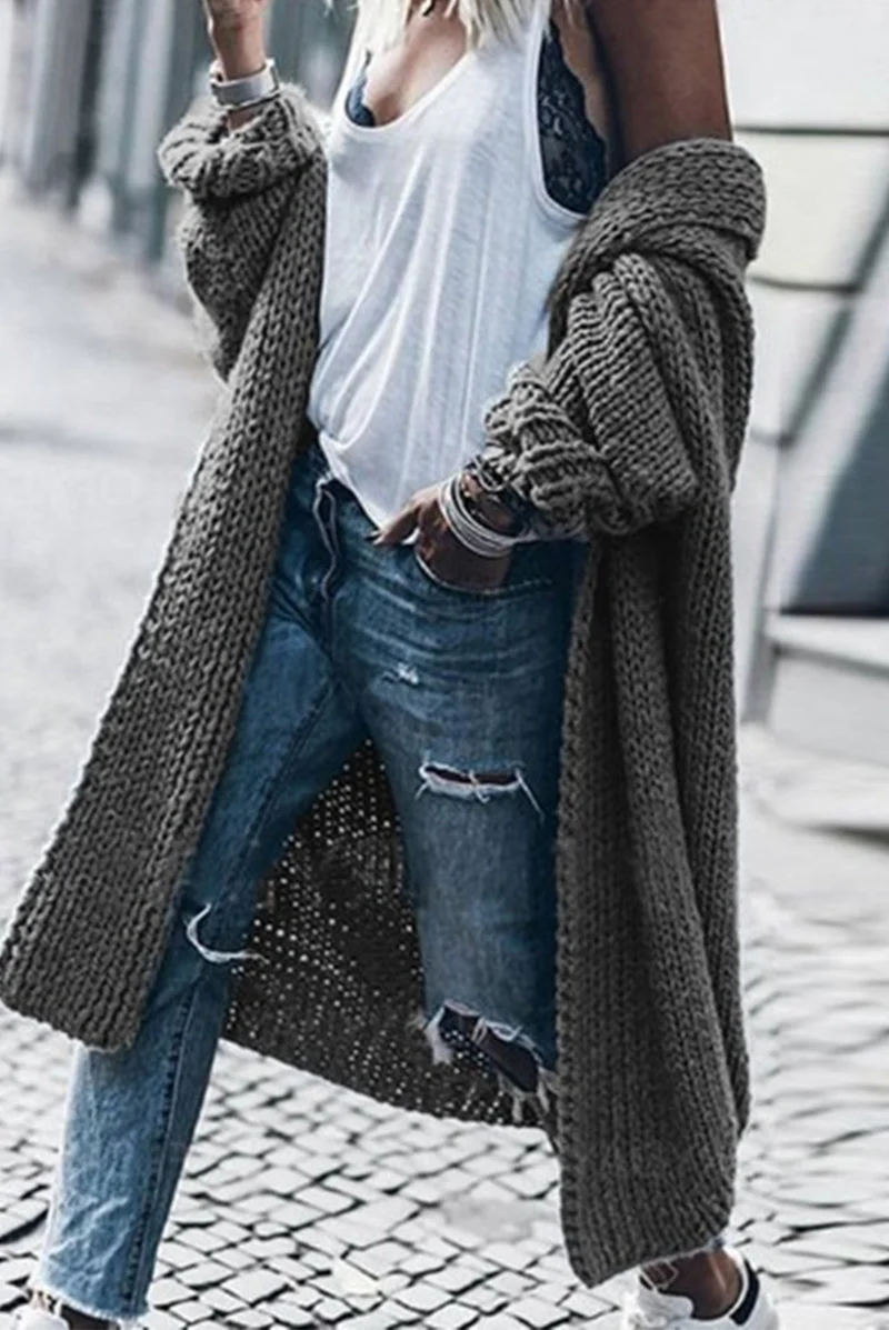 Casual Solid Patchwork Cardigan Collar Sweaters(5 colors) - Deanwangkt