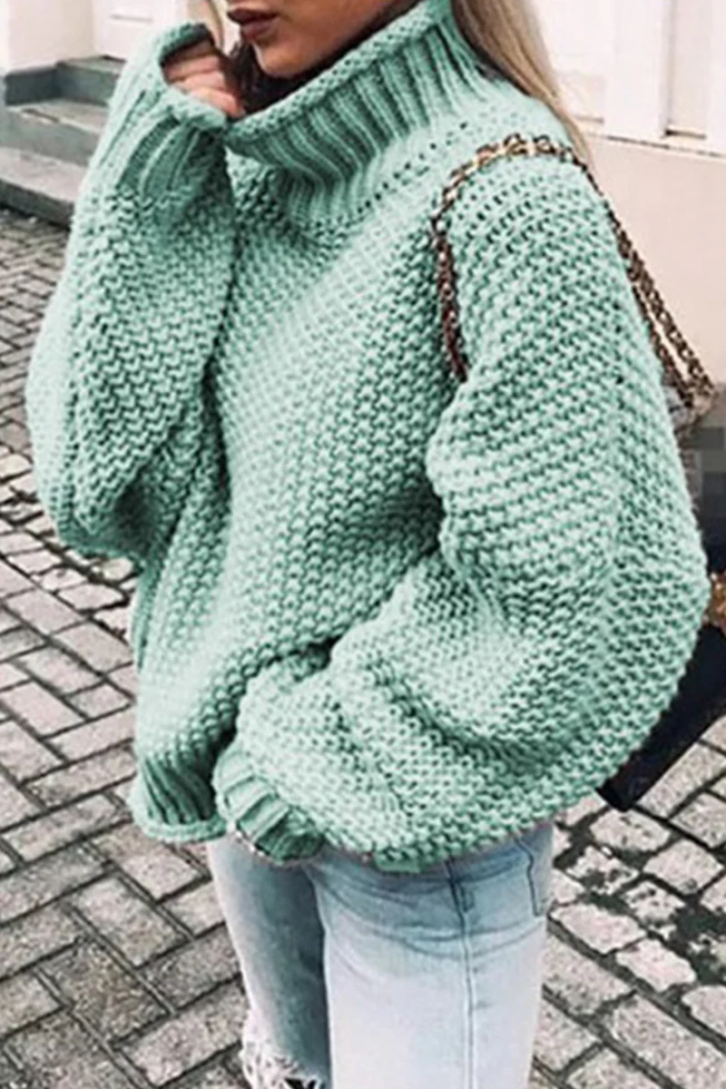 Fashion Casual Solid Patchwork Turtleneck Sweaters(14 Colors) - Deanwangkt