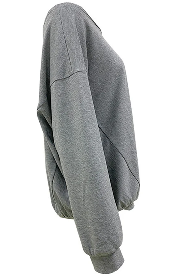 Casual Elegant Solid Patchwork Fold Off the Shoulder Hoodies - Deanwangkt