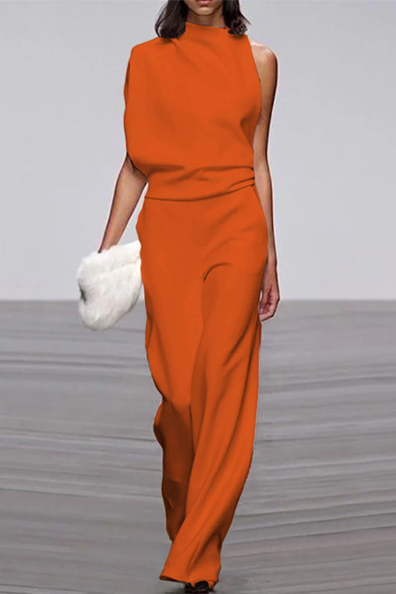 Casual Solid Patchwork Half A Turtleneck Boot Cut Jumpsuits(12 Colors) - Deanwangkt
