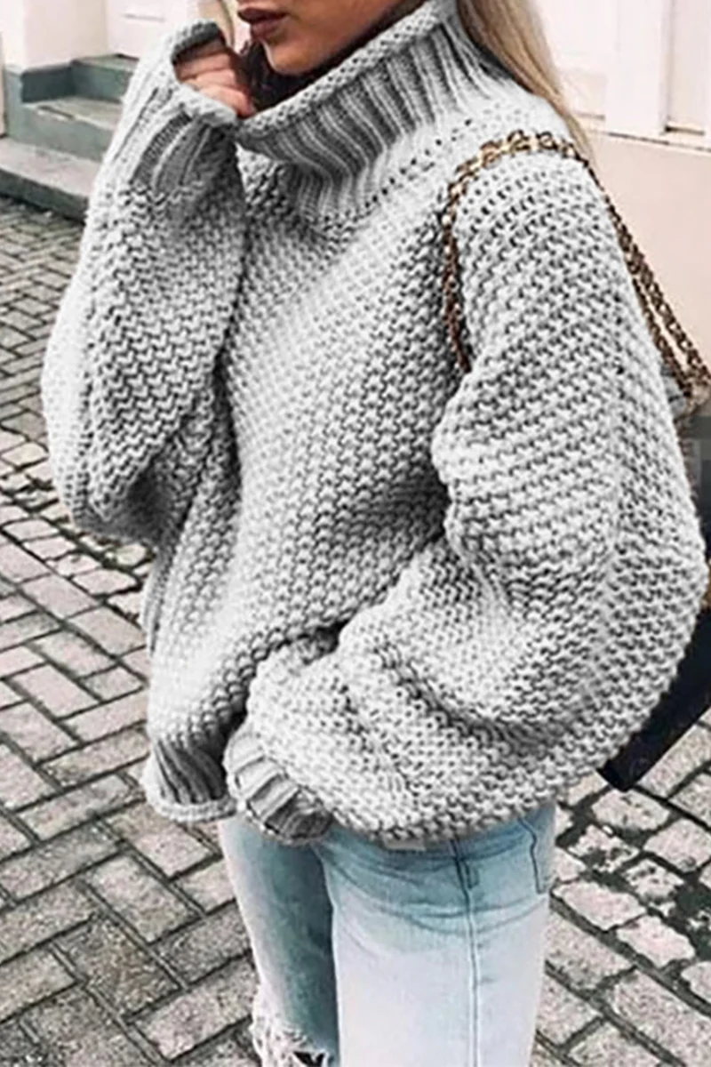 Fashion Casual Solid Patchwork Turtleneck Sweaters(14 Colors) - Deanwangkt