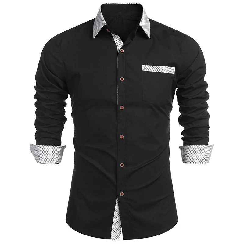DEANWANGKT 2025 Hot Trade Men's Shirt Long Sleeve  Autumn and Winter  Men's Shirt  Men's Shirt New - Deanwangkt