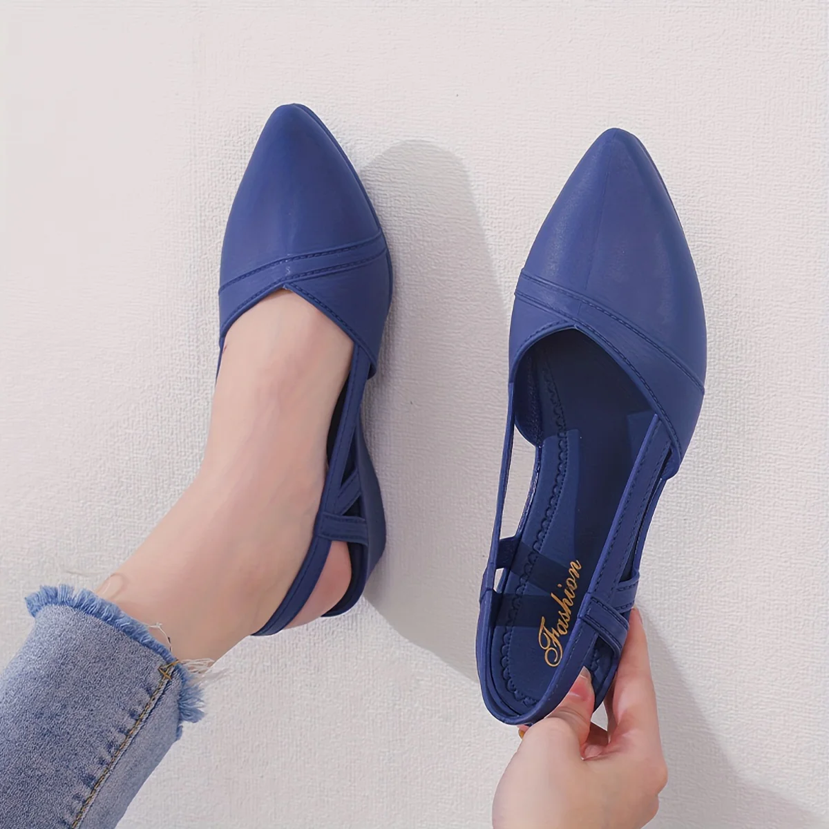 deanwangkt  Elegant & Chic Women’s Wedge Sandals - All-Season Slip-On Platform Heels with Comfortable Pointed Toe, Water-Resistant - Deanwangkt