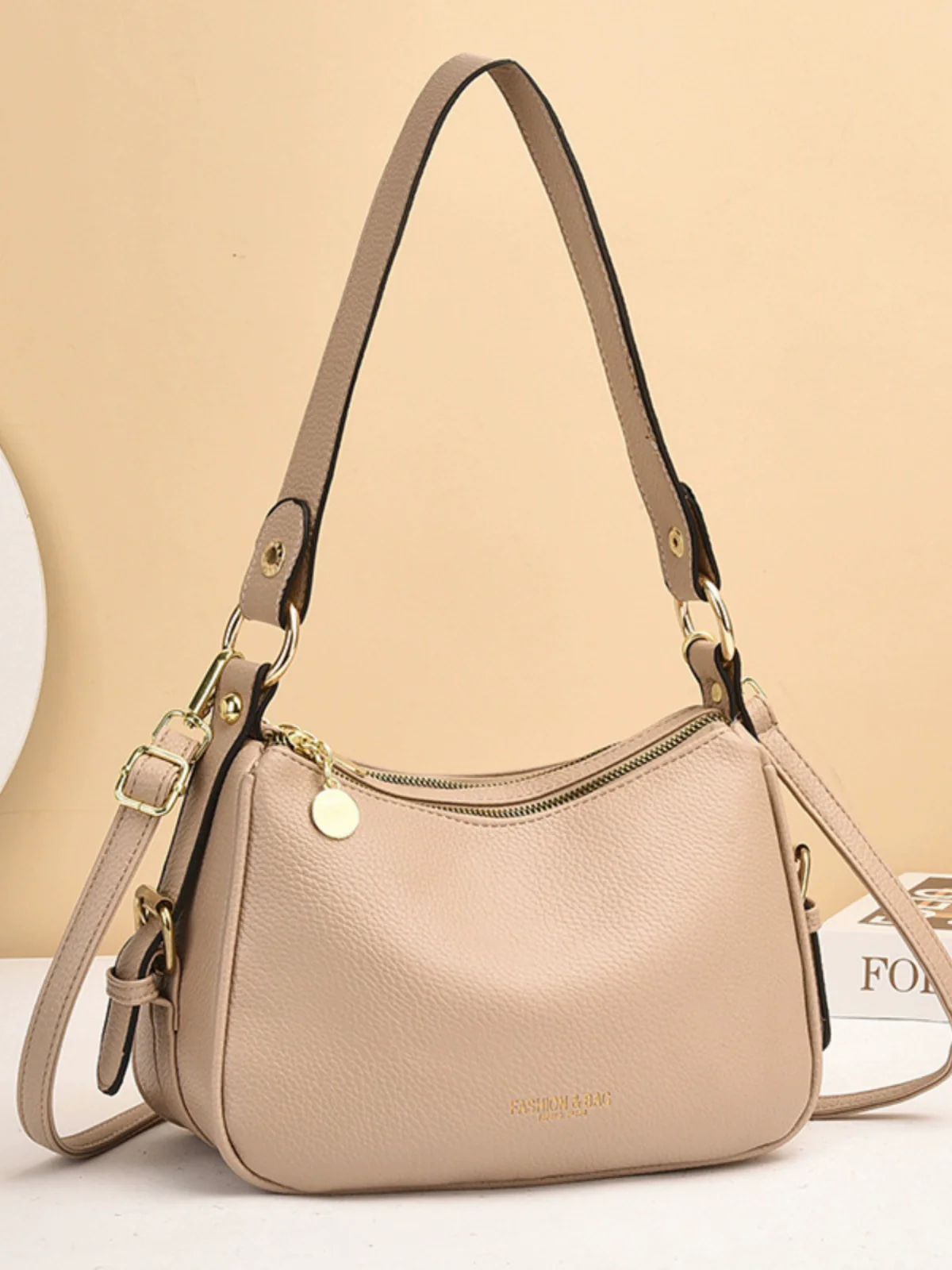 Women's bag  new fashion versatile large capacity solid color temperament ins shoulder messenger bag women's armpit bag - Deanwangkt