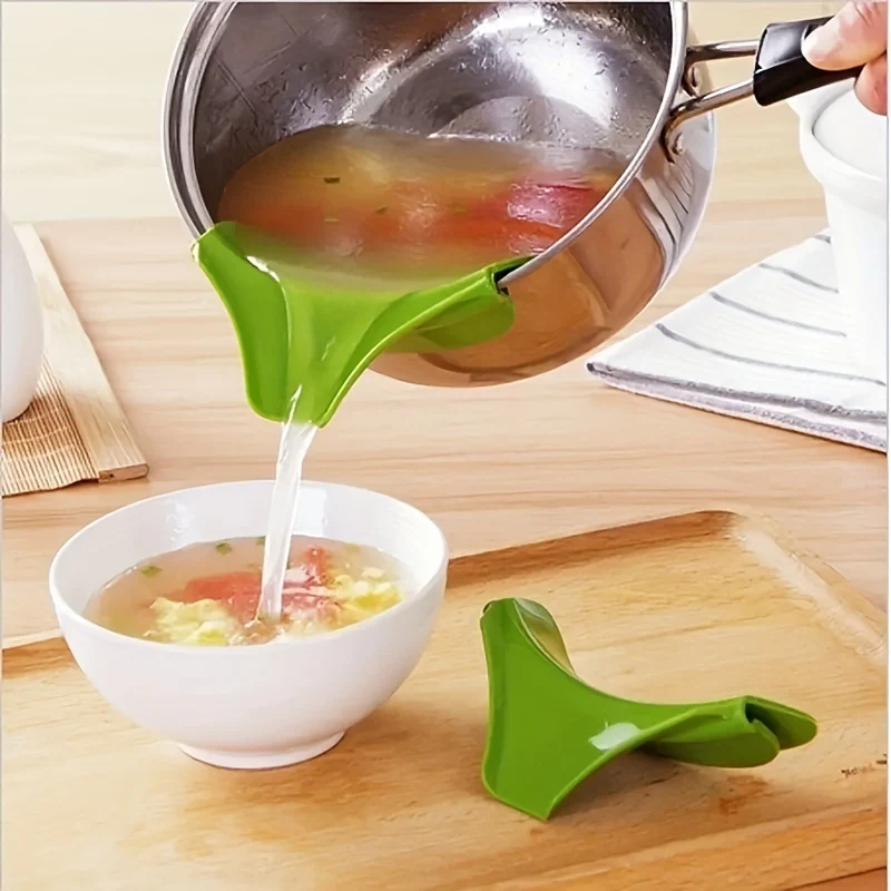 1pc Silicone Pour Soup Spout - Food-Grade, Heat-Resistant Kitchen Gadget for Easy Pouring & Splash Prevention - Deanwangkt