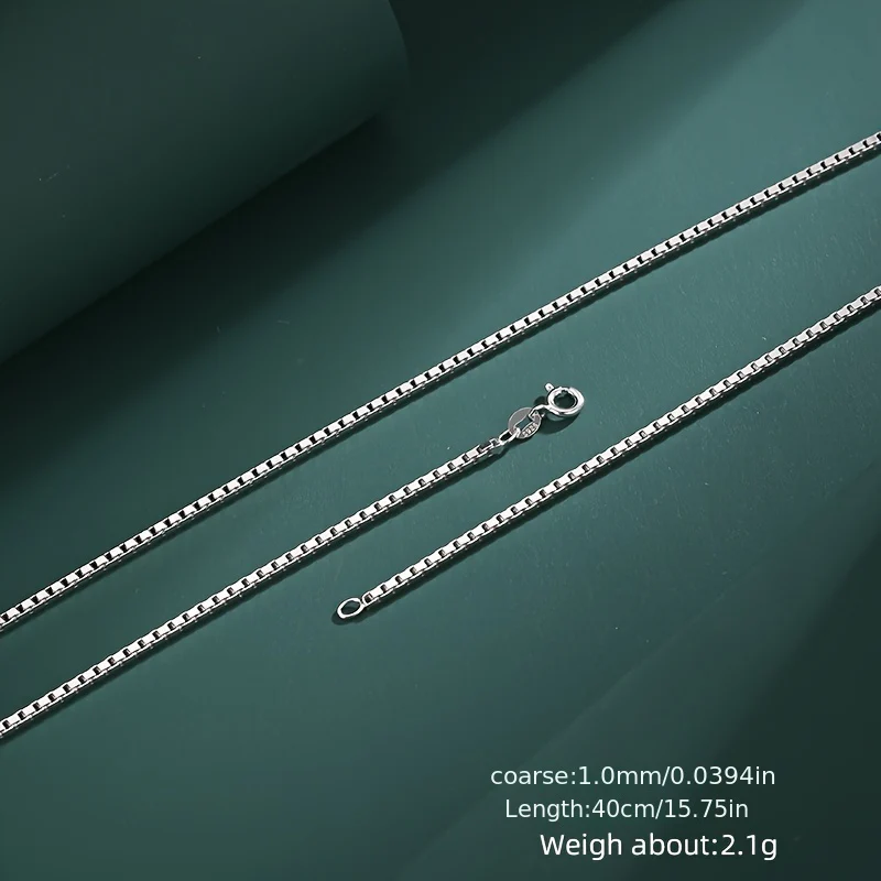 925 Sterling Silver Box Chain Necklace Elegant & Sexy Neck Chain Versatile Jewelry Gifts For Women - Deanwangkt