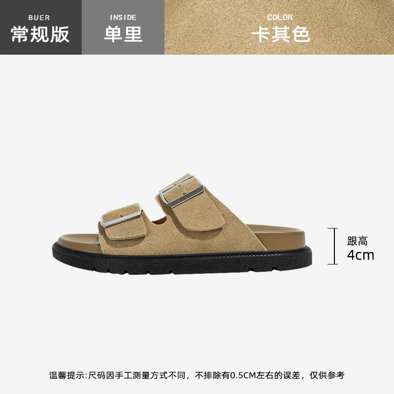 DEANWANGKT  Genuine Leather Version!  New Slippers Women's Summer Outdoor All-Matching Flat Boken Women's Shoes Casual Beach Women's Shoes - Deanwangkt