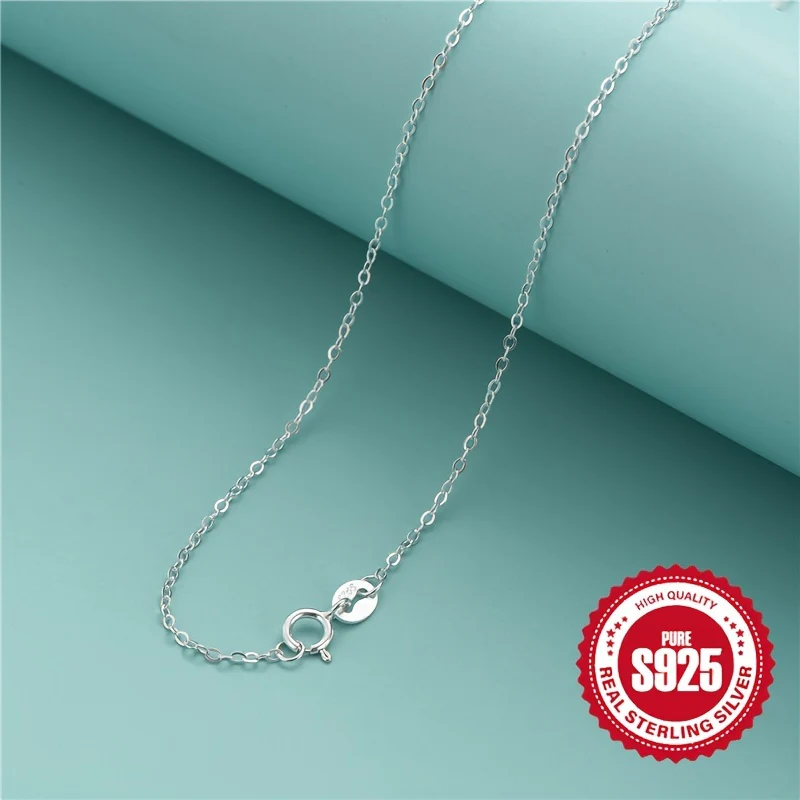 925 Sterling Silver Simple Chain Necklace Minimalist Style Hypoallergenic Chain Neck Jewelry - Deanwangkt