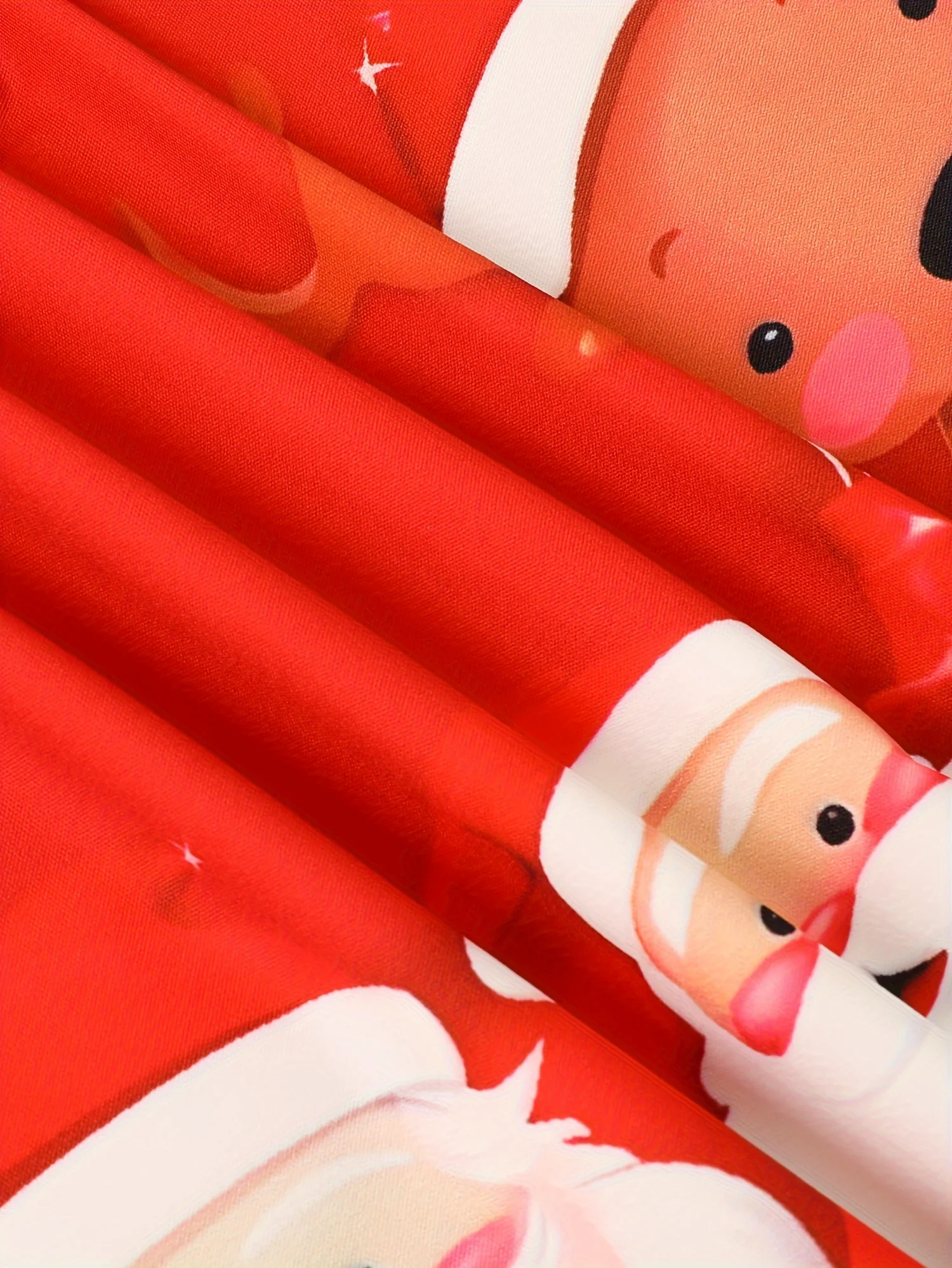 For Spring Fall Christmas Gift, Long Sleeve Girls Sweet Santa & Christmas Tree Graphic Dress - Deanwangkt