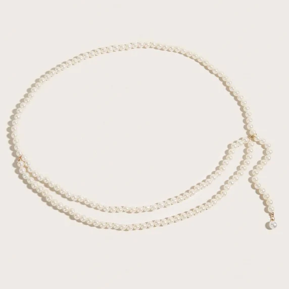 2025  2070 hot-selling new pearl handmade exquisite trend beautiful side pendulum chain double pearl waist chain body chain - Deanwangkt