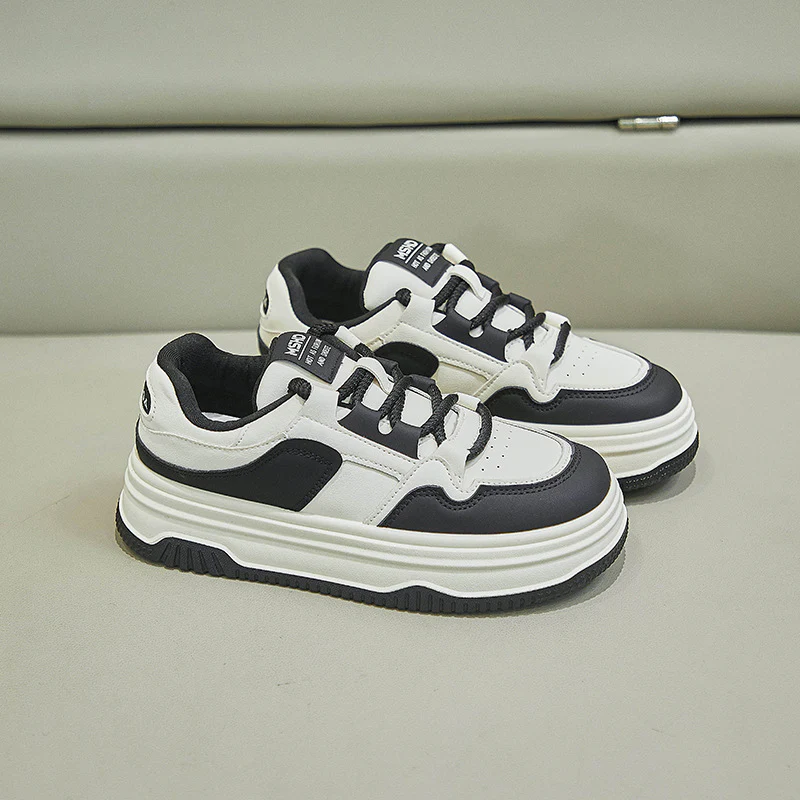 2025 winter white shoes new Korean version ins female students platform heightening sports board shoes casual street shooting K820 - Deanwangkt