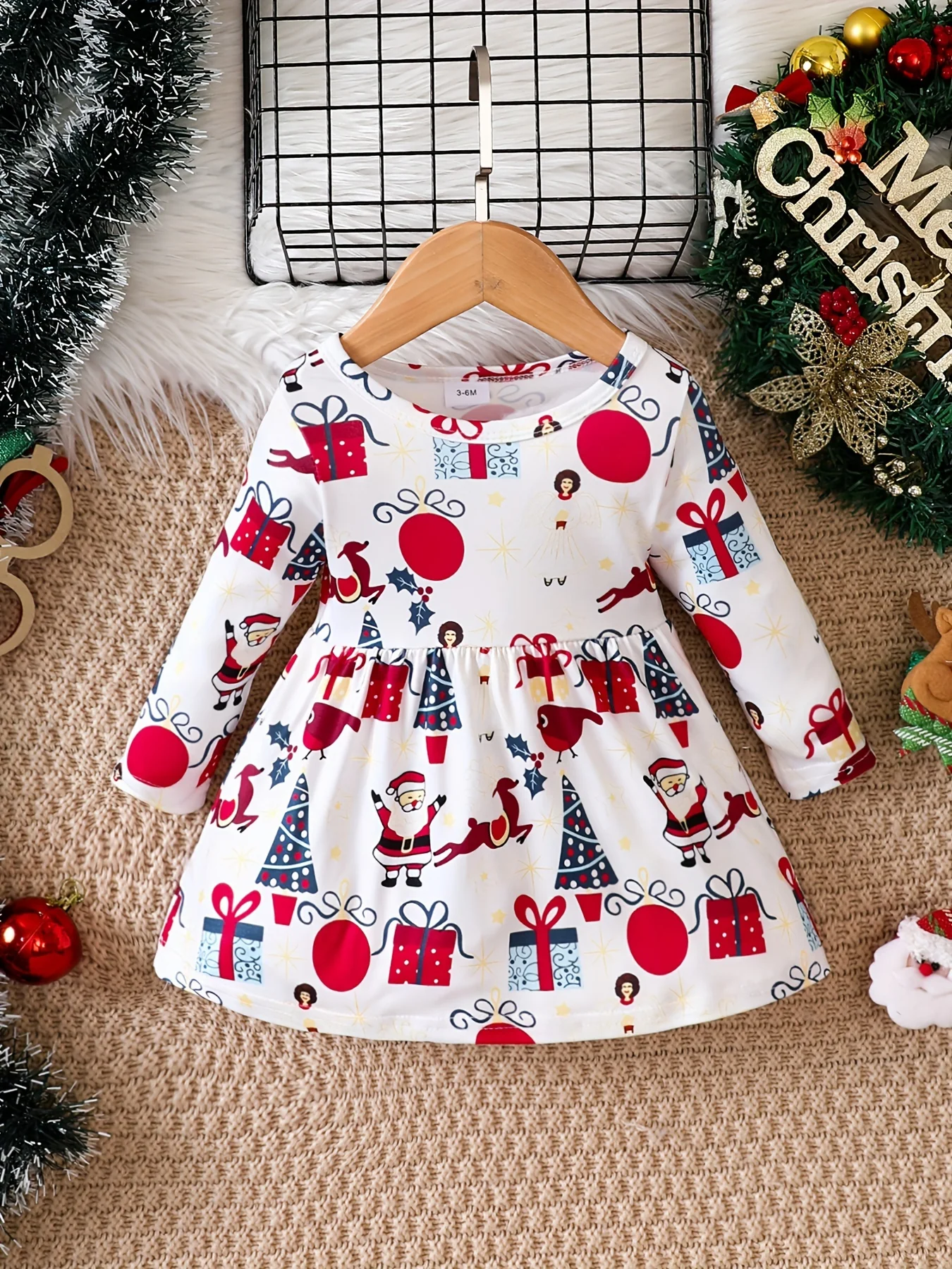 Popular Christmas Printed Cute Dress For Baby Girls In Europe And America - Deanwangkt
