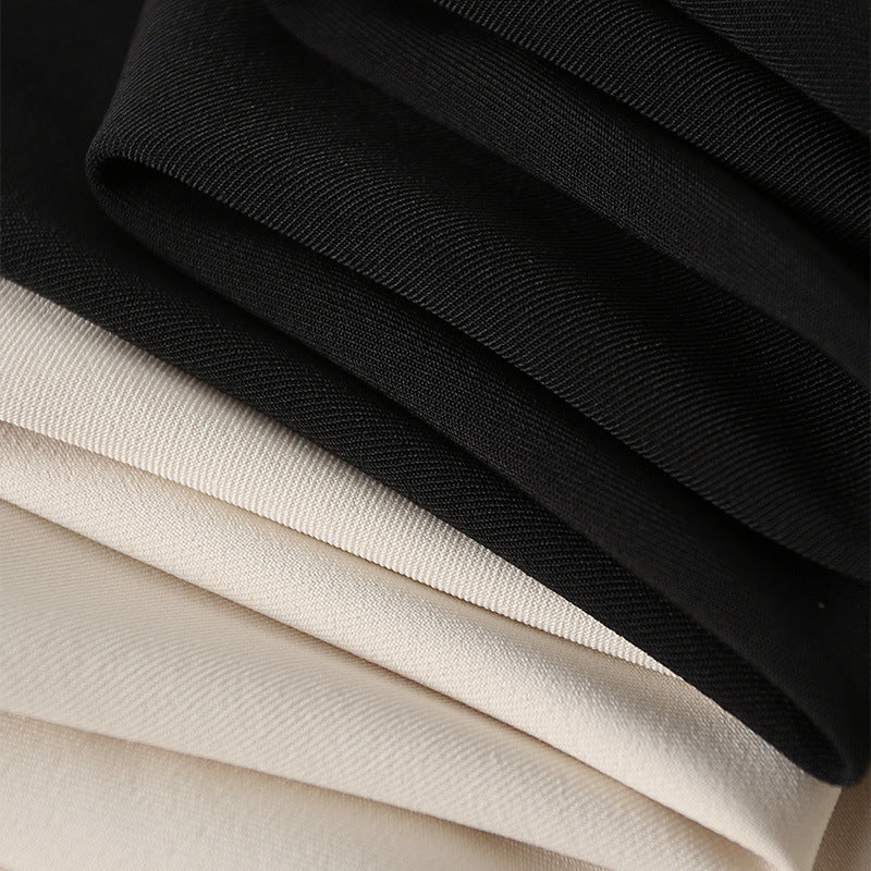 2025 Moisture-absorbing and quick-drying/cool and anti-penetration, textured nine-point tapered casual pants, high waist and thin commuting black and white women's clothing - Deanwangkt