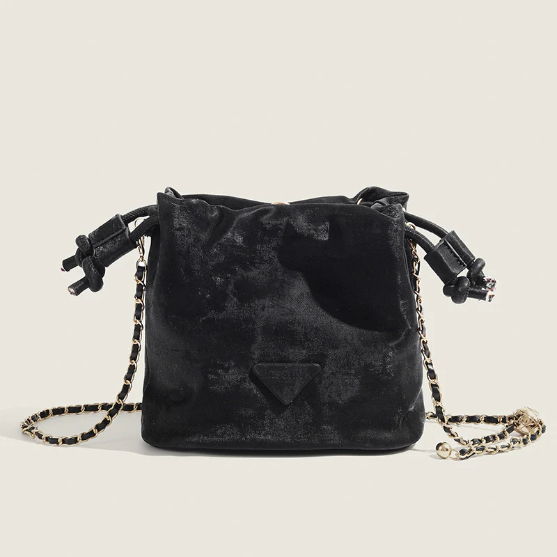 DEANWANGKT 2025 Puff Pump with Bucket Bag Women's  Fashion Pink Chain One Shoulder Crossbody Bag ins Hot Style Simple Cloud Bag - Deanwangkt