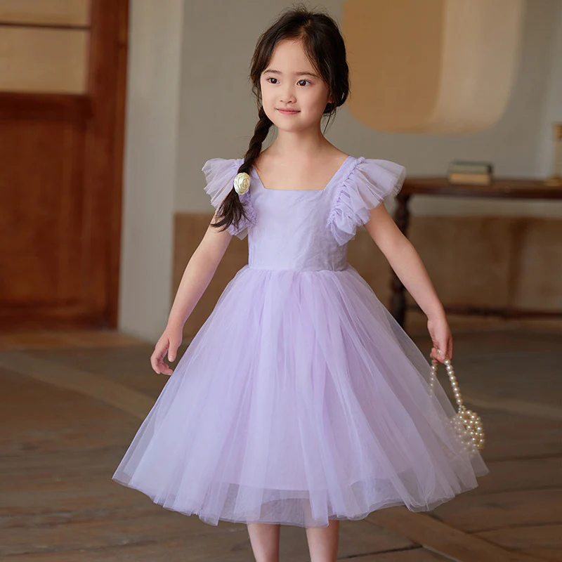 Summer Cross-Border Children's Clothing  Girls' Sleeveless One-Piece Dress Thin Bow Princess Dress Tulle Skirt Dress - Deanwangkt