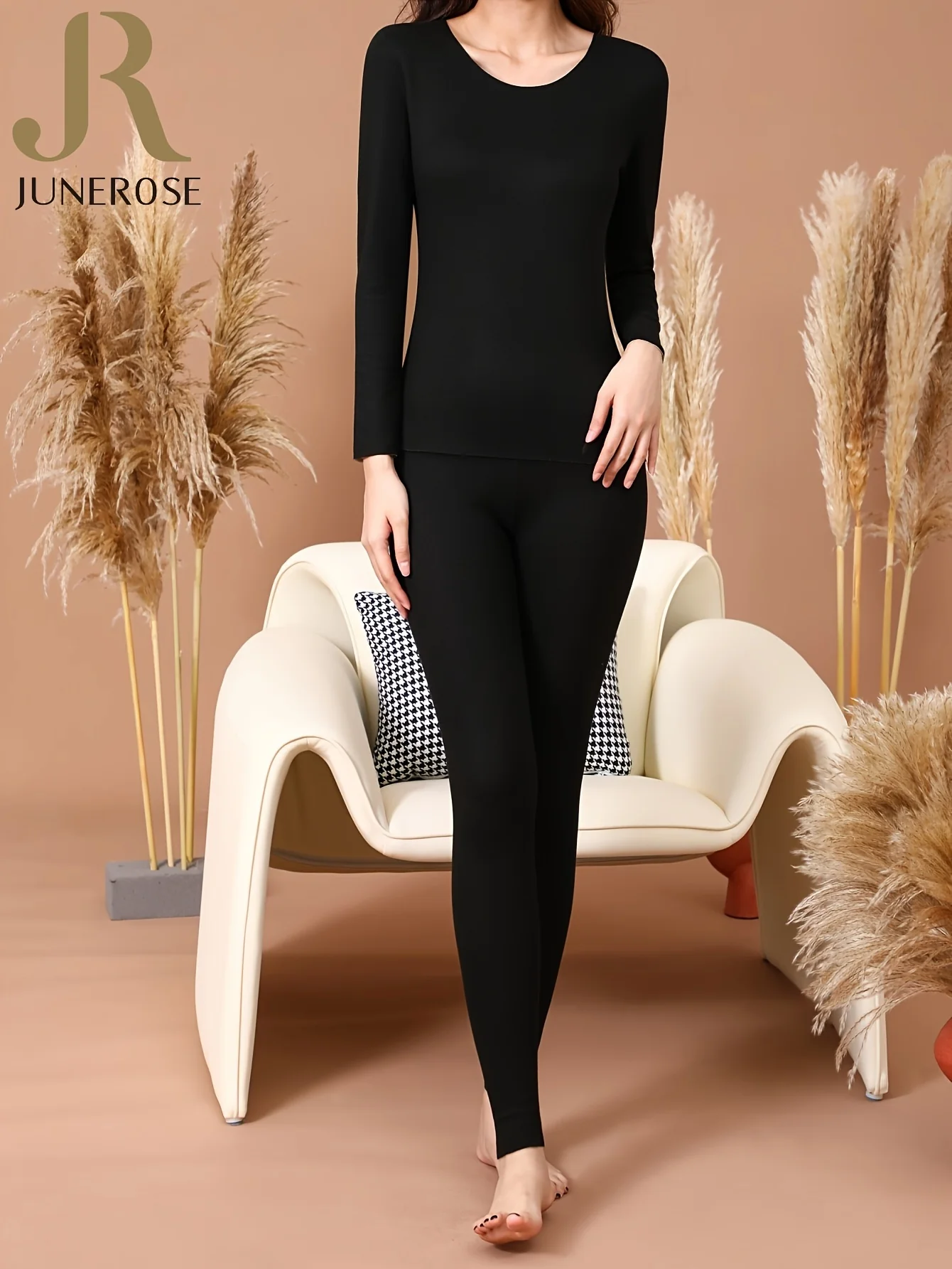 Womens Seamless Thermal Underwear Set - Soft & Stretchy Long Sleeve Tops & Pants - Retains Heat, Ultra-Comfortable Loungewear for Cold Weather - Deanwangkt