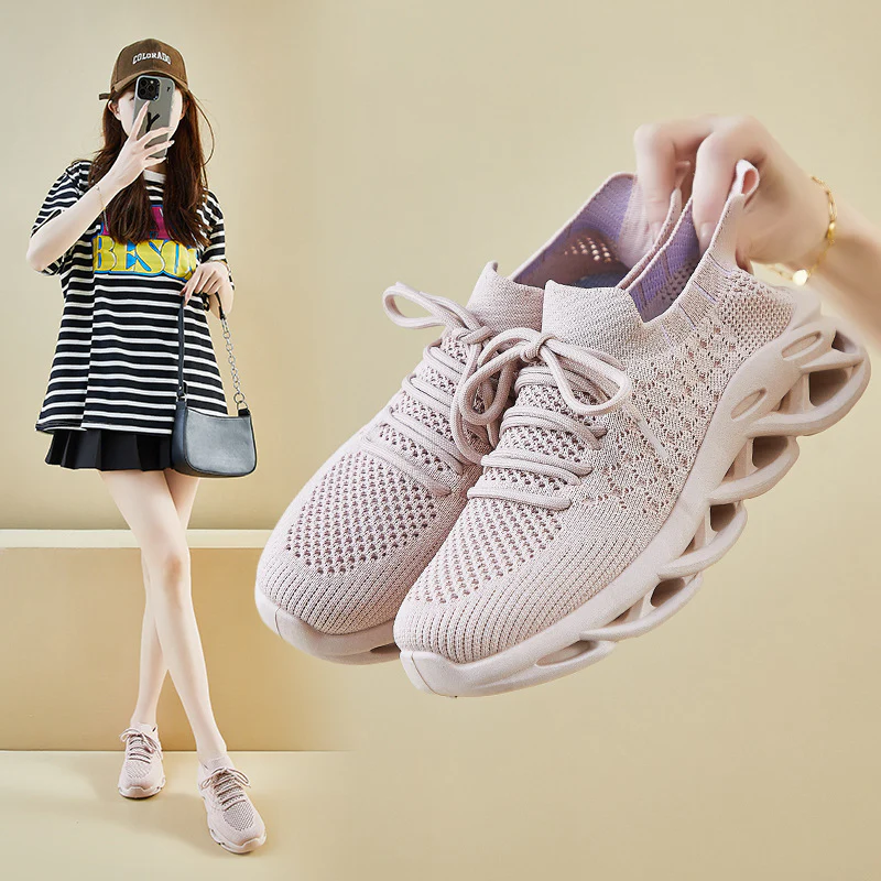 2025 ins Korean version of flying woven shoes  summer new student sports shoes fitness running casual height increase breathable 8102 - Deanwangkt